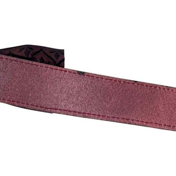 Vintage Olpan Italian Leather Cummerbund Belt Red Silk Bow Gold Hardware Sz S main image 7
